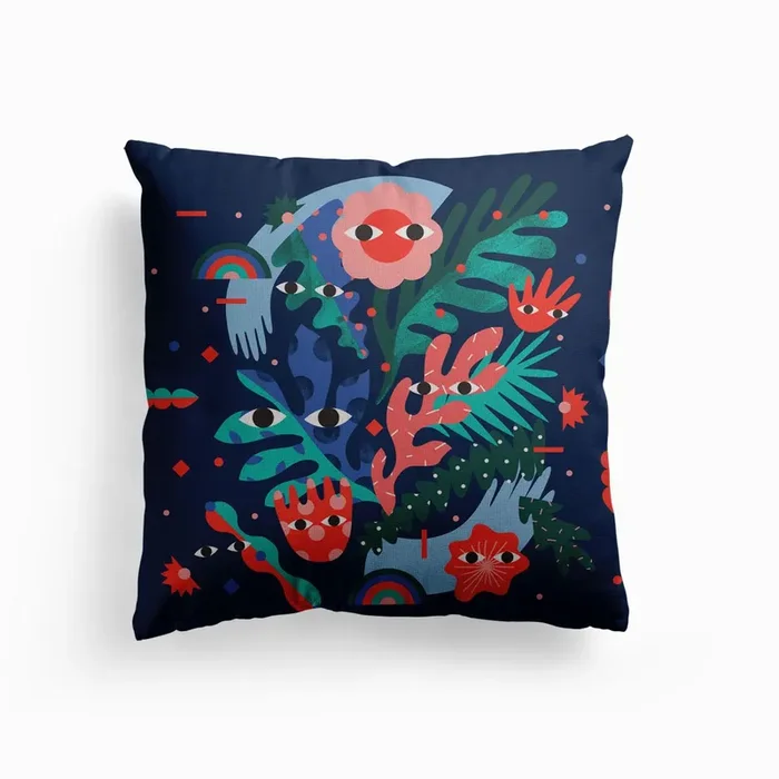 Spring Collage Canvas Cushion by Happy Minders