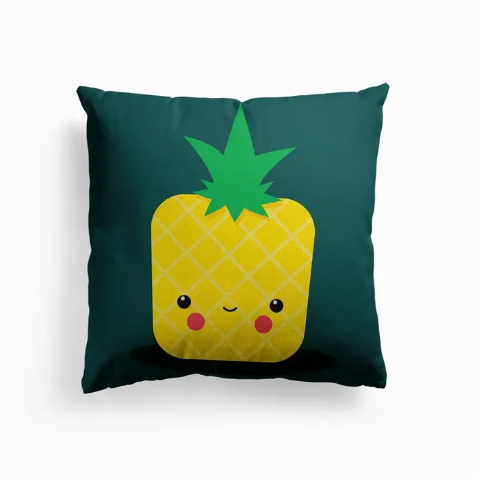 Stay Well Kawaii Ananas Canvas Cushion by Pia Kolle
