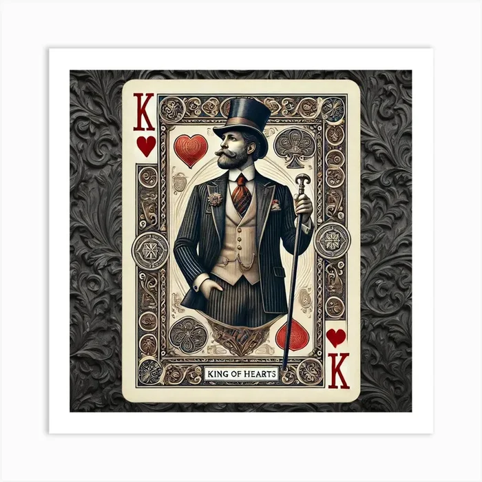 Steampunk King Of Hearts Art Print by David Rivard