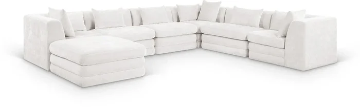 Stellar 152 ” Chenille Fabric Upholstered 7Pc. Modular Sectional