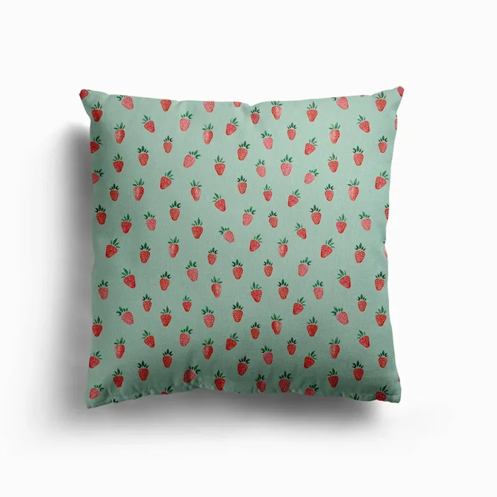Strawberry Canvas Cushion by LovelyMile