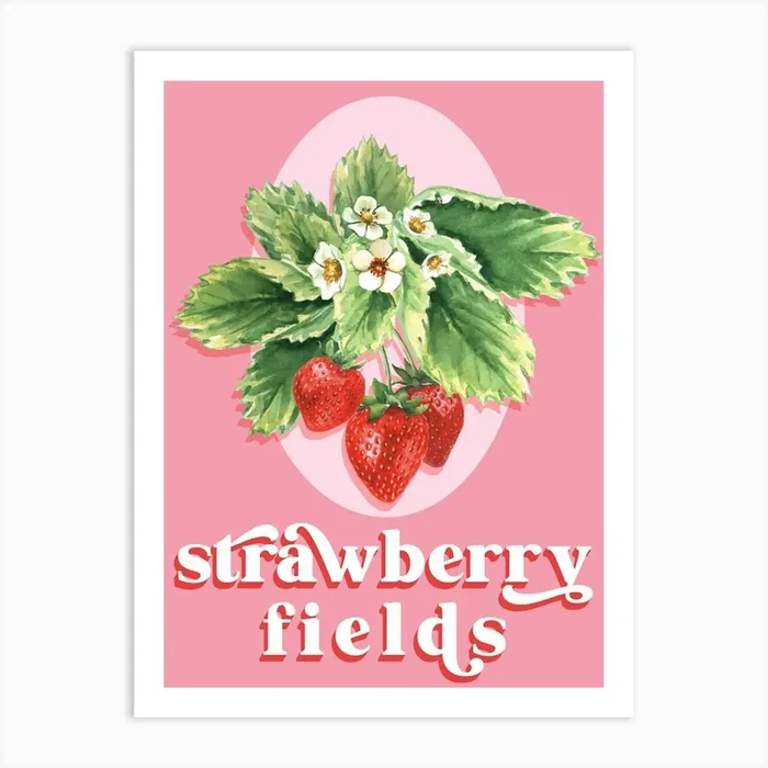Strawberry Fields Art PrintKS by Kitty Strand