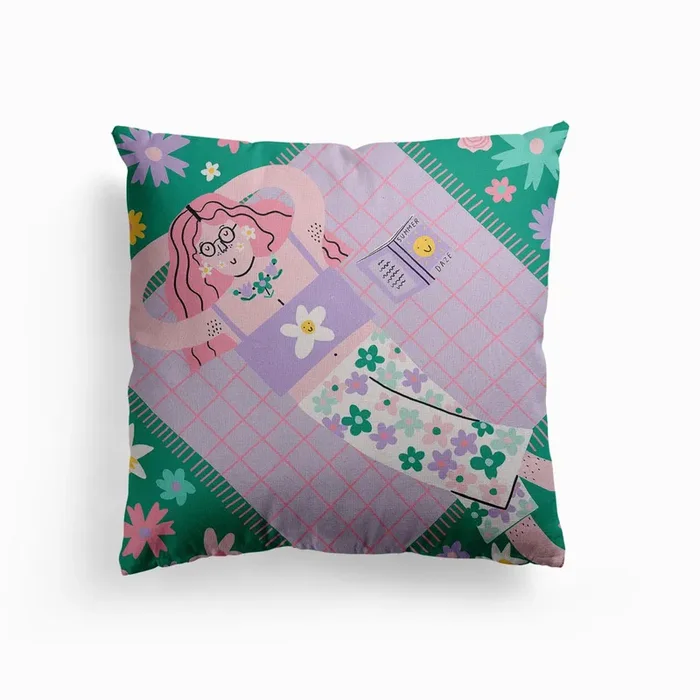 Summer Time Canvas Cushion by Ella Kasperowicz