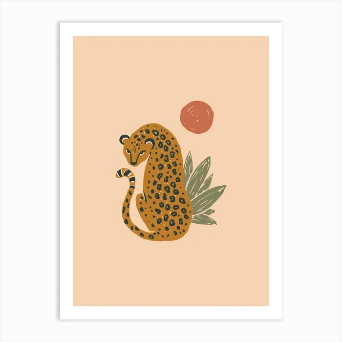 Sunny Leopard Art Print by Flattering Design