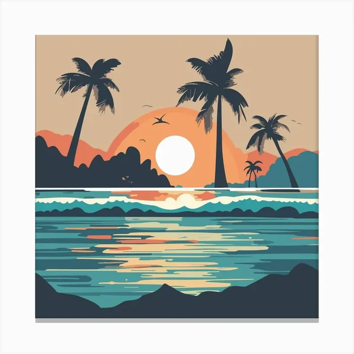 Sunset At The Beach Canvas Print by Kabo photography