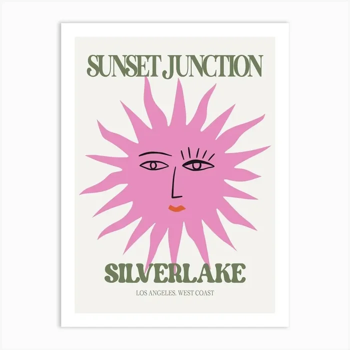 Sunset In Silverlake California Art Print by Dazey Print Shop