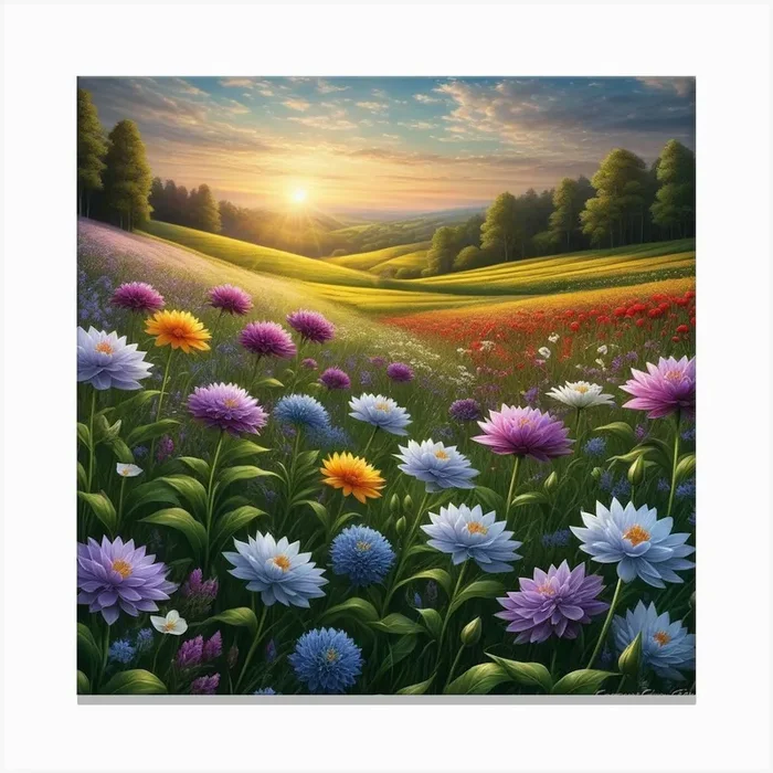 Sunset In The Meadow 1 Canvas PrintD by DigitalOcean