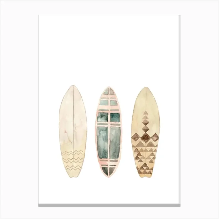 Surfboards 1 Canvas Print by Mantika Studio