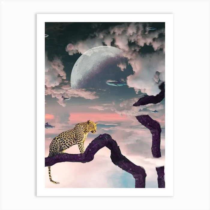 Surrealistic Animals Cheetah Art Print by Instant Design Shop