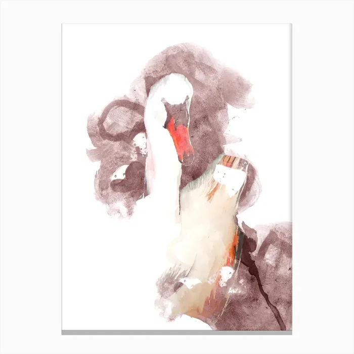 Swan Canvas Print by XOXO Arte