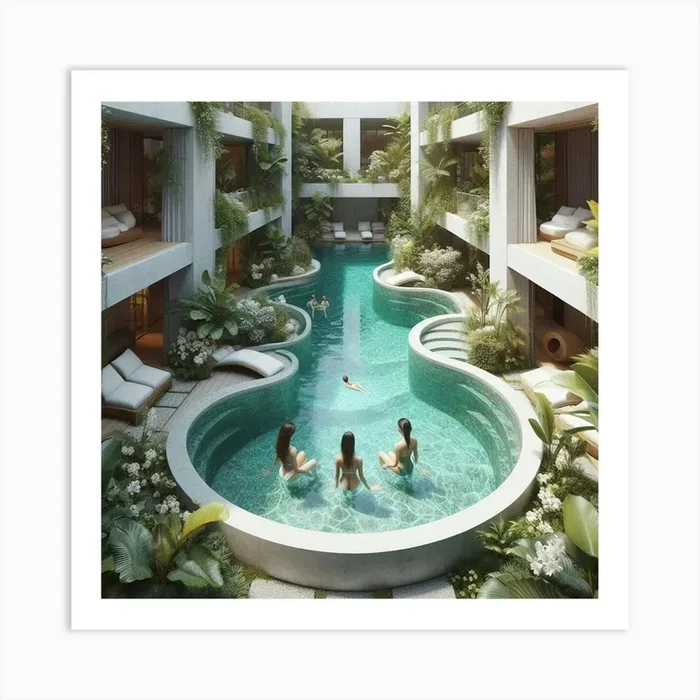 Swimming Pool Art PrintA by altamira