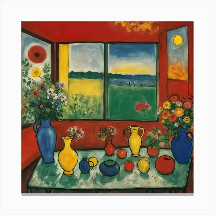 Table With Vases Canvas PrintC by Clofura