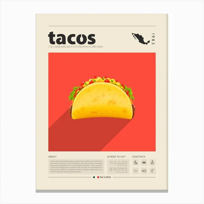 Tacos Canvas Print by Gastro World