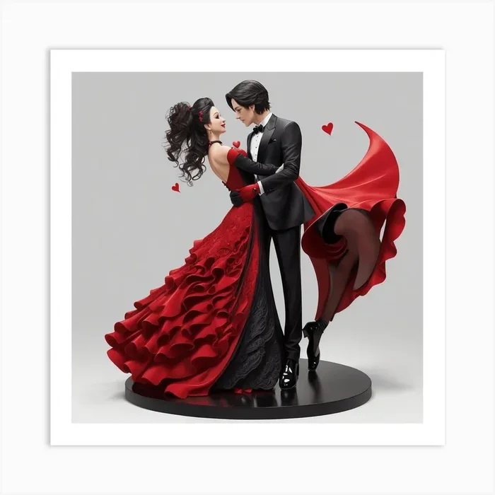 Tango Lovers Art PrintH7 by Hala 73
