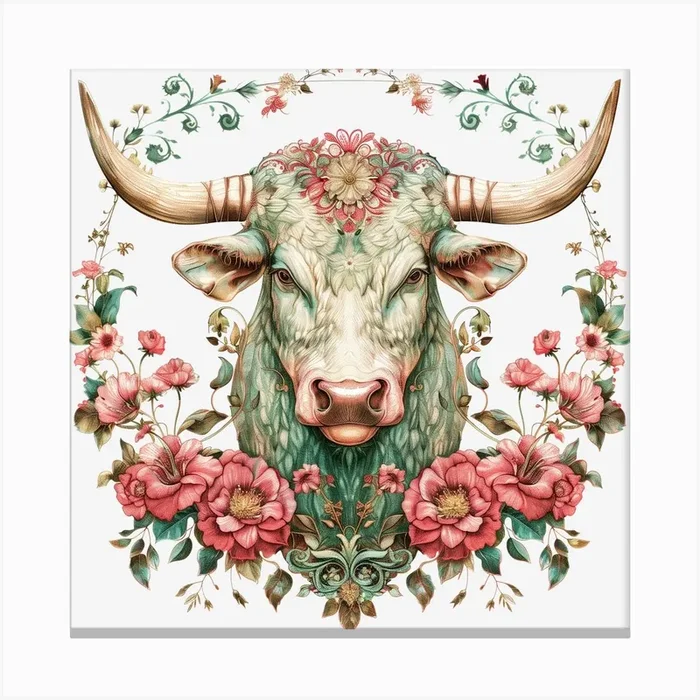 Taurus Zodiac Sign Canvas Print by Digital Nomad