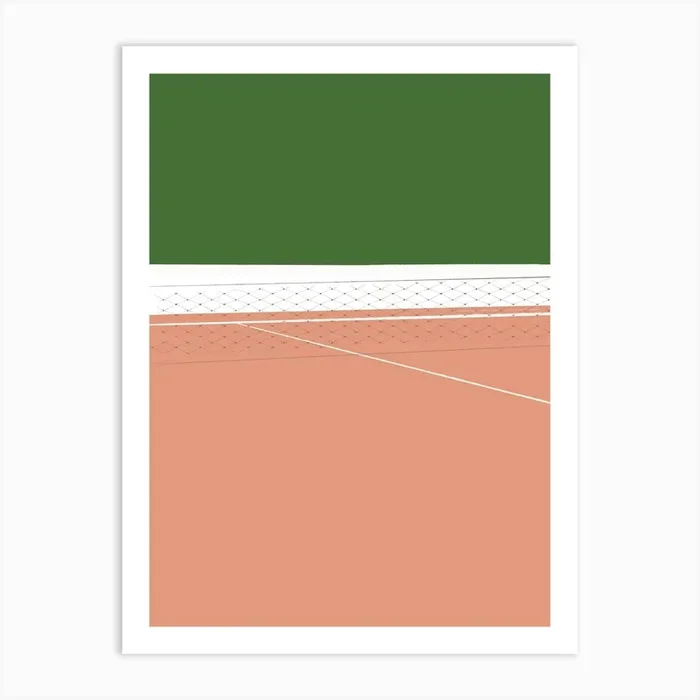 Tennis Court Print Art Print by Lara’s Wonderland