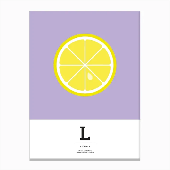 The Food Alphabet – L Canvas Print by BLAEK Design Studio