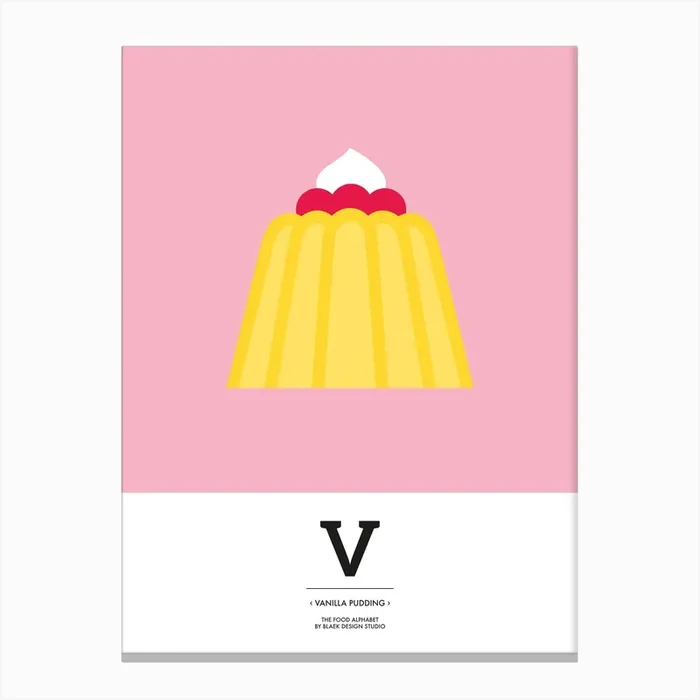 The Food Alphabet – V Canvas Print by BLAEK Design Studio