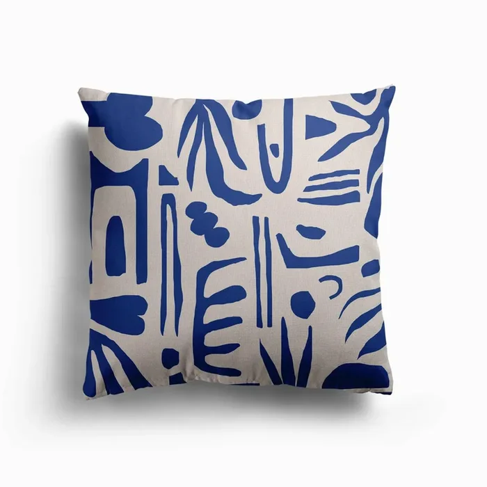The Wishful Thinking Cobalt Blue Canvas Cushion by Rafaela Alves