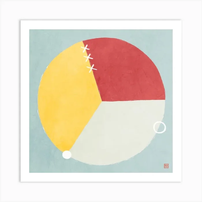 Three Parts Minimalist Mandala Art PrintH by Hitrova