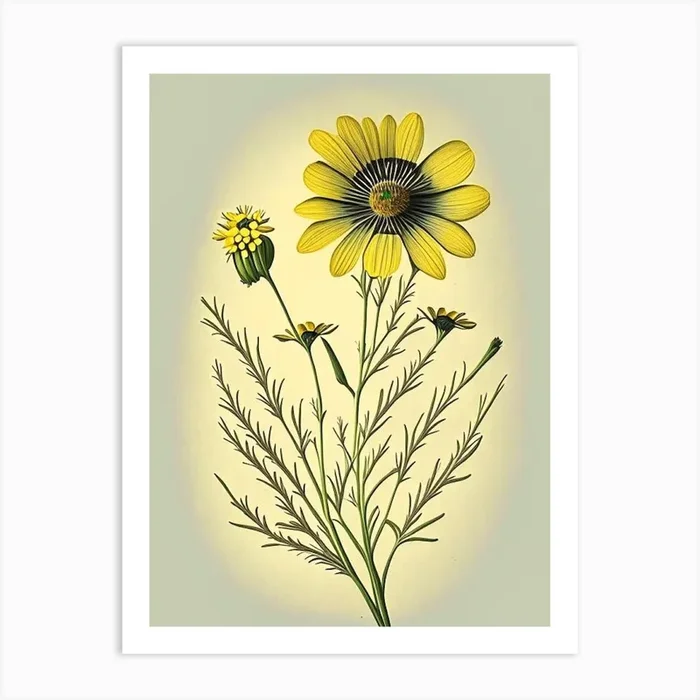Tickseed Wildflower Vintage Botanical Art PrintWS by Wildflower Studio