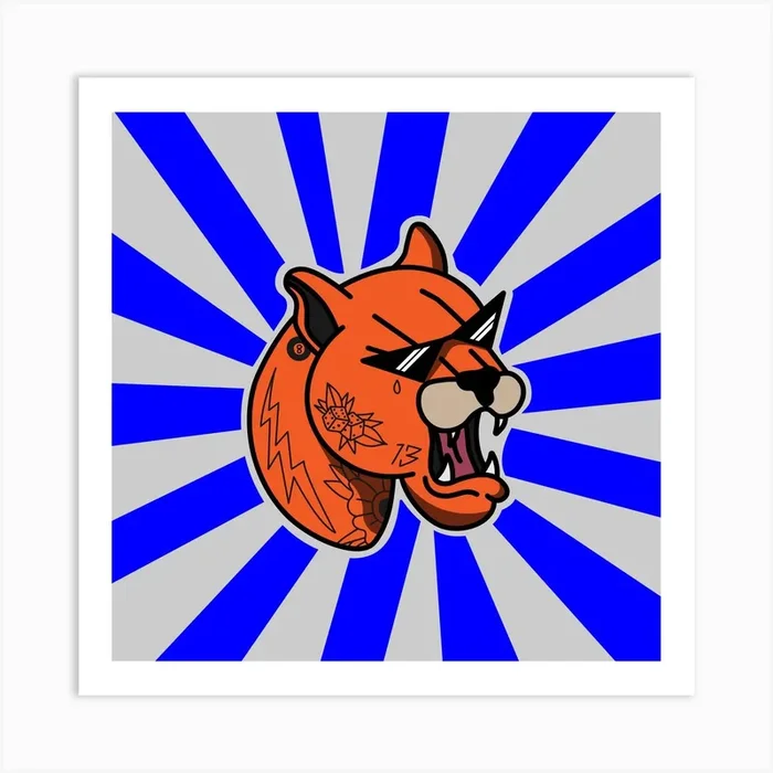 Tiger Flash Art PrintM by MAJORWAVECREATIVE