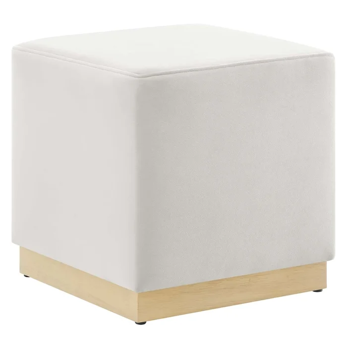 Tilden 17 ” Square Performance Velvet Upholstered Ottoman