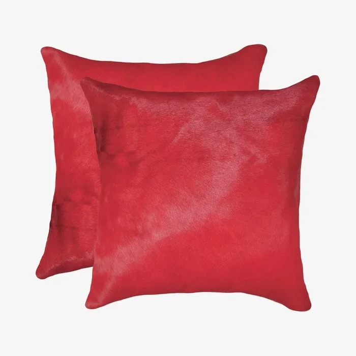 Torino Cowhide Square Pillows – Firecracker – Set of 2 by Natural