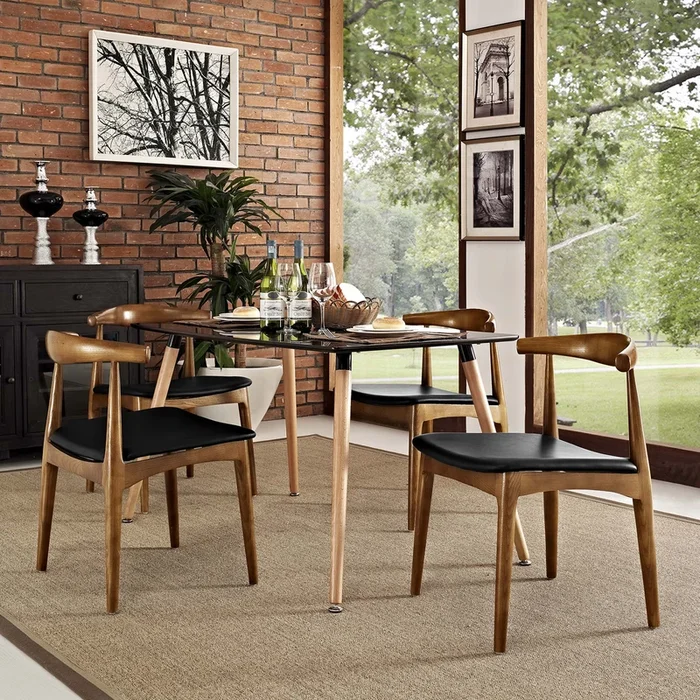 Tracy Dining Chairs Wood Set of 4 by Modway