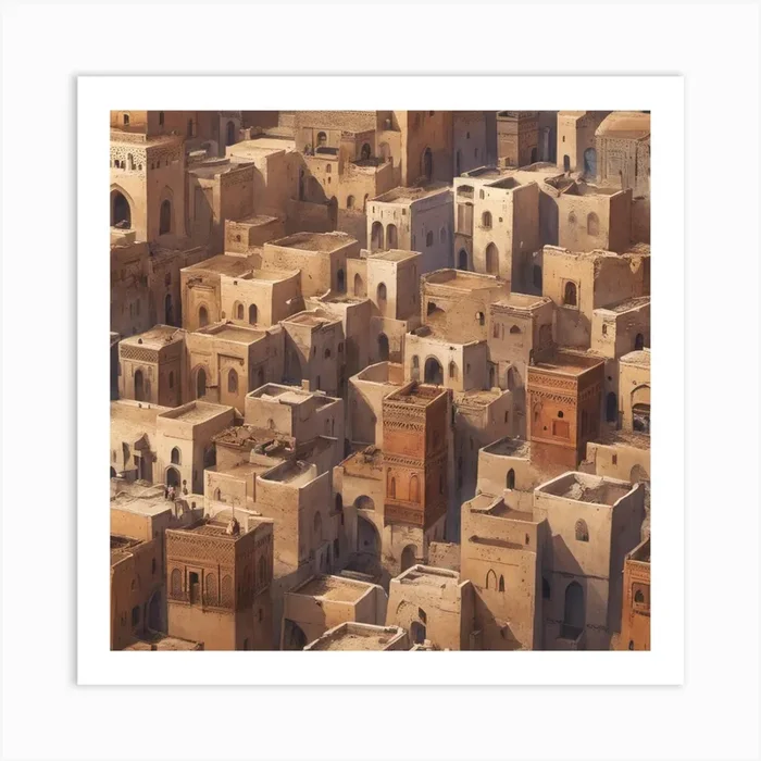 traditional moroccan cities Art PrintF by floki