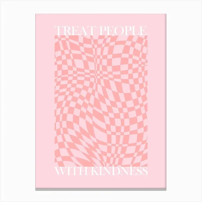 Treat People With Kindness Canvas Print by Amelia Deacon Designs