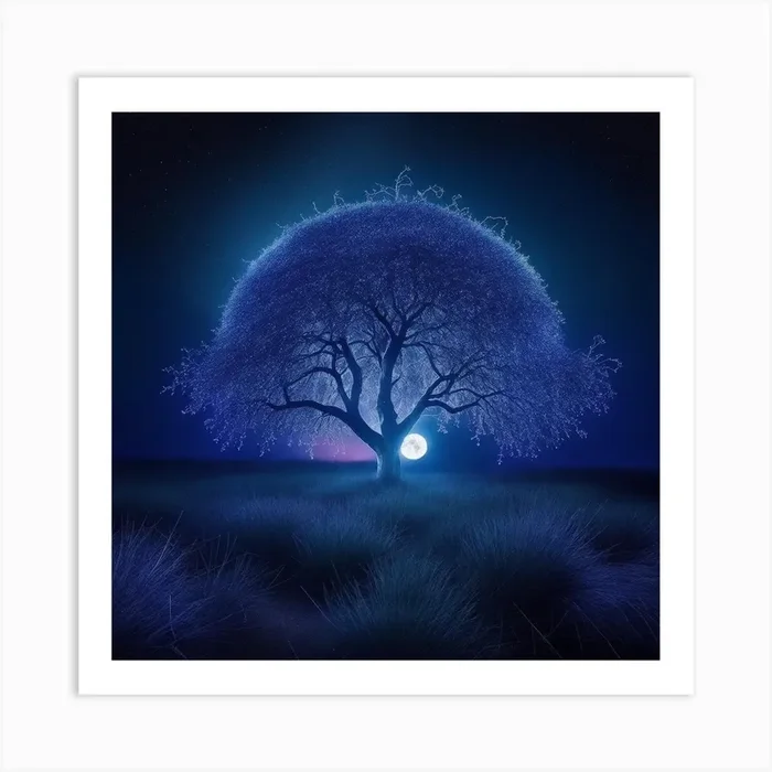 Tree At Night 8 Art Print by C E R