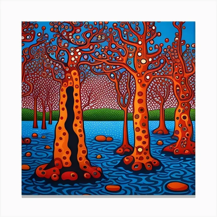 Trees In The Water Canvas PrintC by Clofura