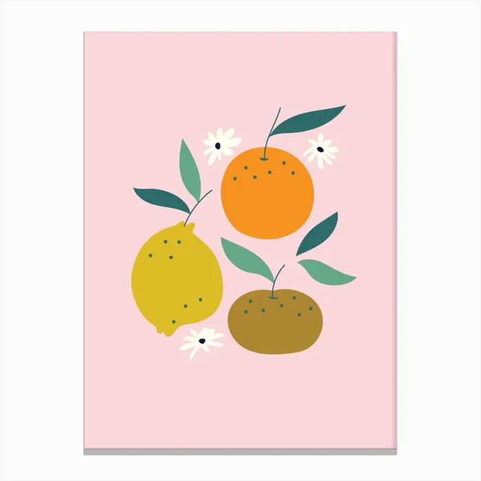 Triple Fruit Canvas Print by Elizabeth Olwen