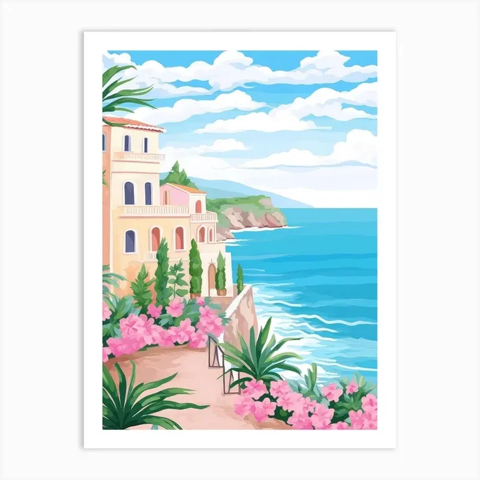 Tropea, Italy Colourful View 3 Art Print by Urban Vivid