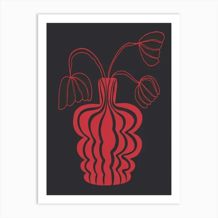 Tulip Night Art PrintMA by Miho art studio