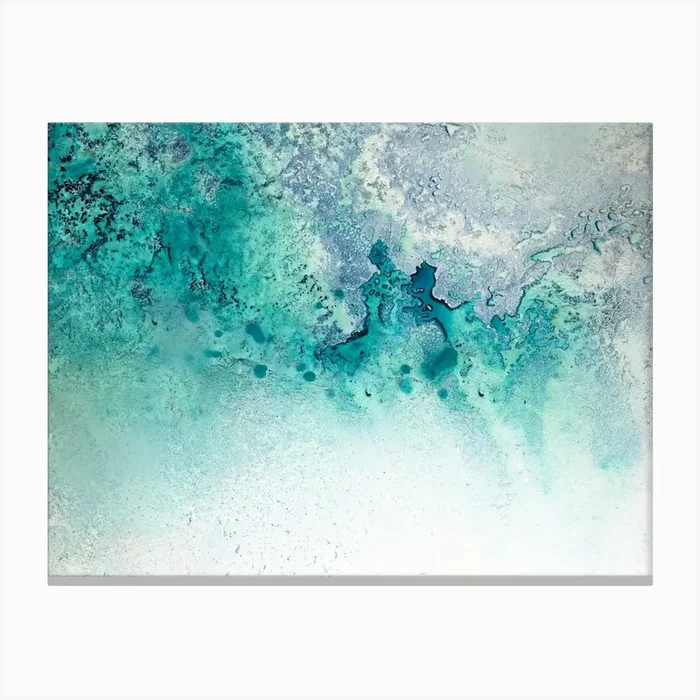 Turquoise Whispering 4 Canvas PrintAA by Abstract Art