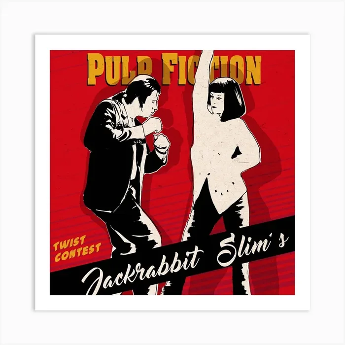Twist Dance Pulp Fiction Square Art Print by 2ToastDesign