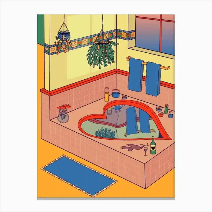 Valentine Tub Canvas Print by Katie Scarlett Griffin