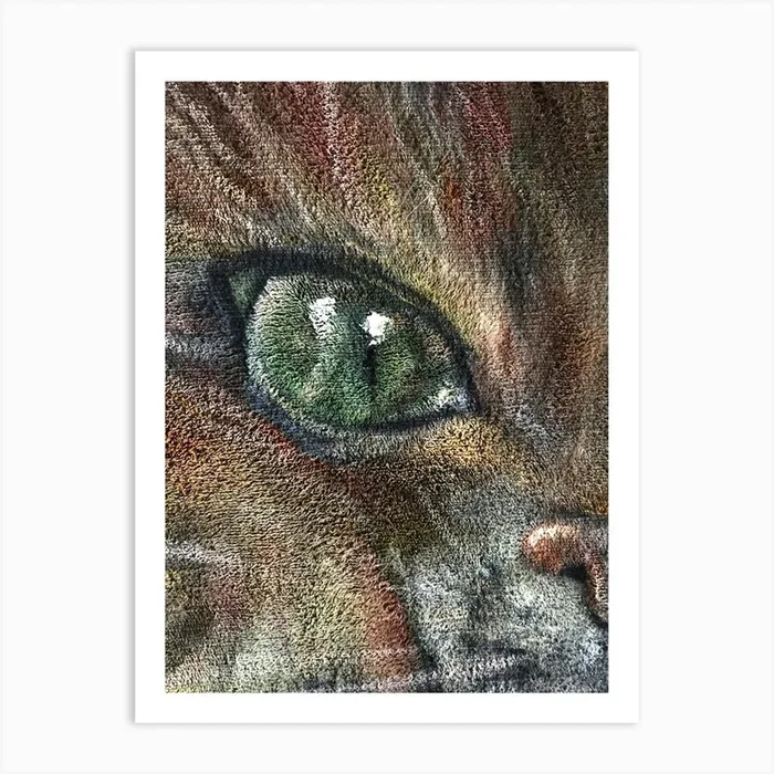 Velvet cat, oil velvet Art Print by @viktoriiastativka_