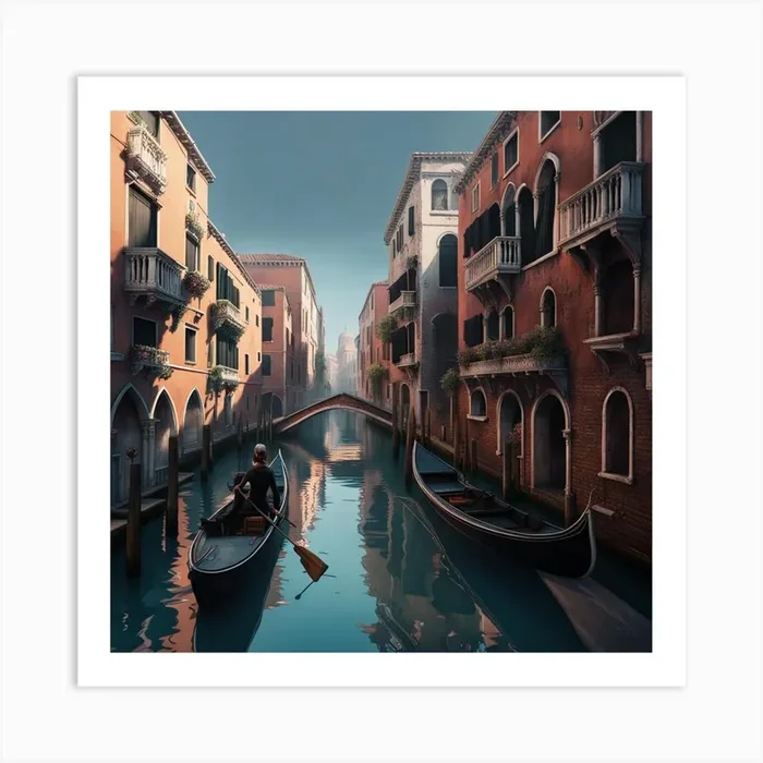Venice Canal Art PrintW by Wisdom
