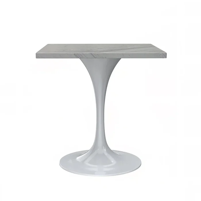 Vera 36 ” Square Dining Table – White Base Marbleized Top