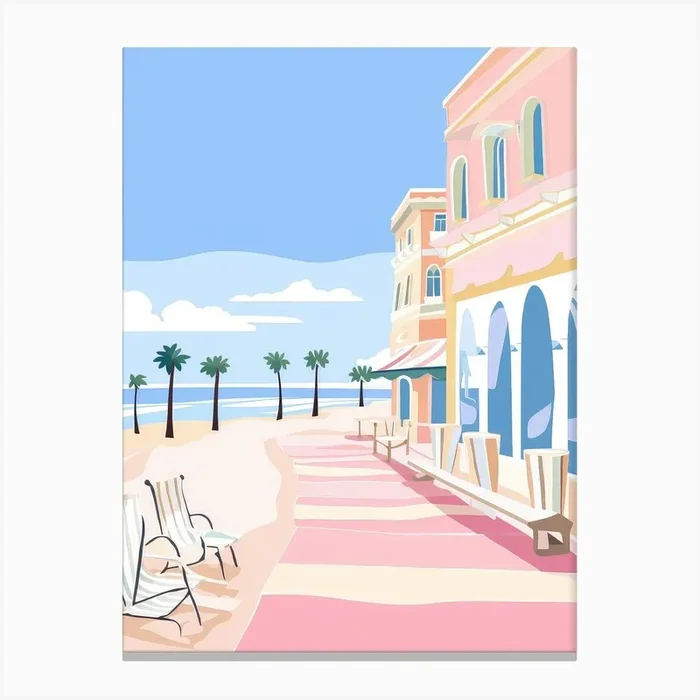 Viareggio, Italy Colourful View 4 Canvas Print by Urban Vivid