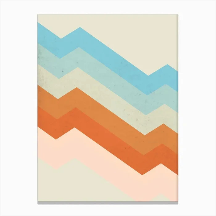 Vibrant Diagonal Stripes Canvas Print by Digital Keke
