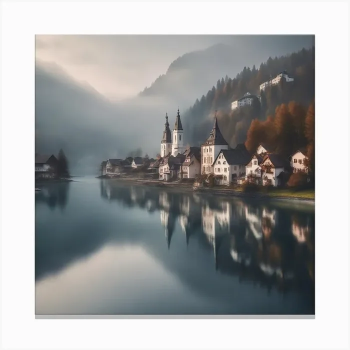 Village In The Mountains Canvas Print by Christian Shonda Benyamin