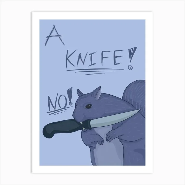 Violent squirrel Art Print by Deetapeeta
