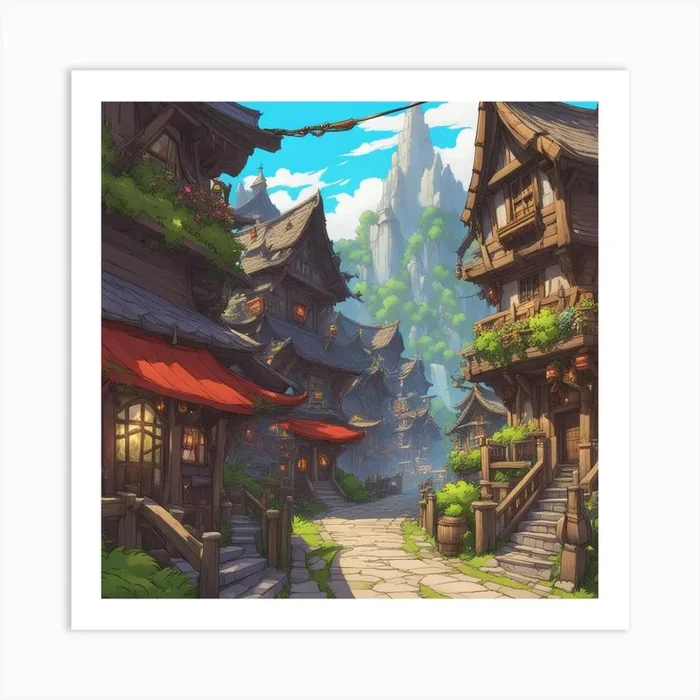 Warcraft Orc Town 3 (1) Art PrintX by XILIZ_ARTS