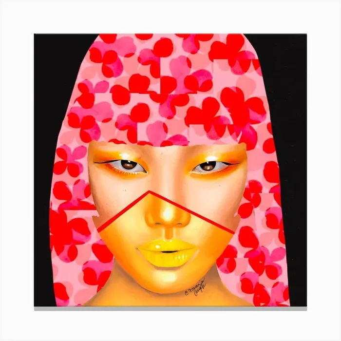 Warrior Girl Square Canvas Print by Veronica Joseph