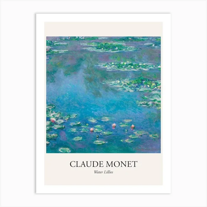 Water Lillies, Claude Monet Square Art Print Poster Art Print by Fy! Classic Art Prints and Posters