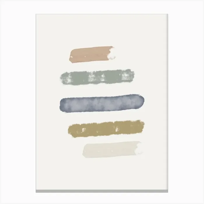 Watercolor Brushstrokes In Pastels Canvas Print by Imaginative